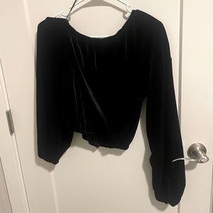 asymmetrical velvet top